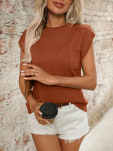 Round Neck Cap Sleeve Knit Top OutfitFlow